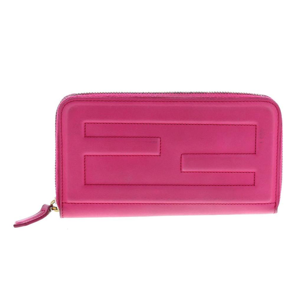 Fendi Fastener Long Wallet Pink